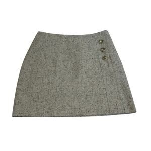 Women’s The Limited Grey Speckled A-Line Tweed Wool Blend Mini Skirt Size 0